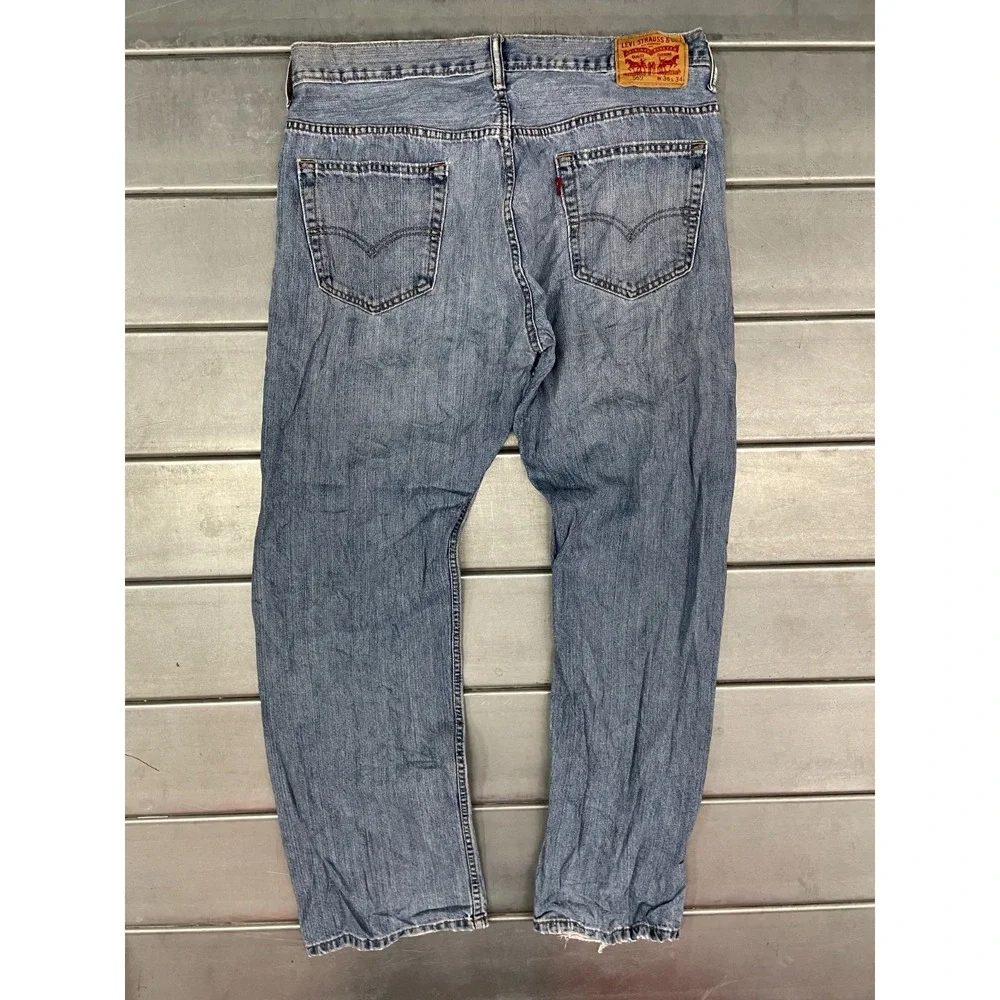 Levis 569 Loose Straight Jeans Mens 36x33 Blue‎ Medium Wash Denim